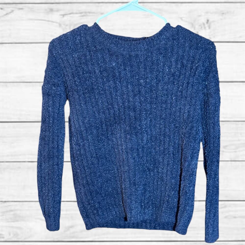 8. Express Blue Fuzzy Sweater 100% Acrylic Size XS